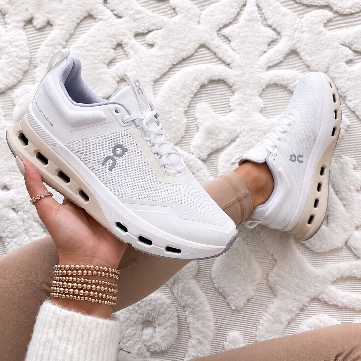 The On Cloudnova X Training Sneaker is the perfect blend of sleek style and performance, making it just as cute for everyday outfits as it is for your workouts. They fit true to size with a secure, supportive feel that hugs your foot while still being comfortable enough for all day wear.
