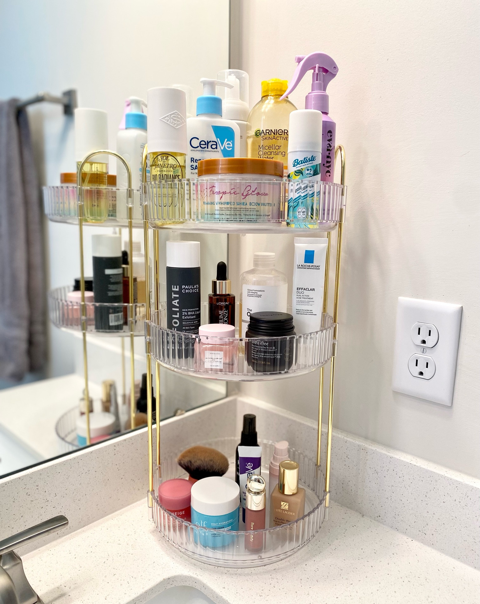 Amazon makeup organizer. Amazon rotating shelving for skincare, makeup and haircare. 

#LTKhome #LTKFind #LTKunder50