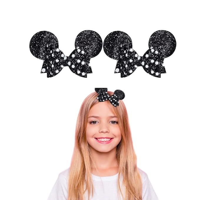 Curvitfid 2 Pairs Mouse Ears Hair Clip as Hair Accessories for Theme Park Costume Party Party Fav... | Amazon (US)