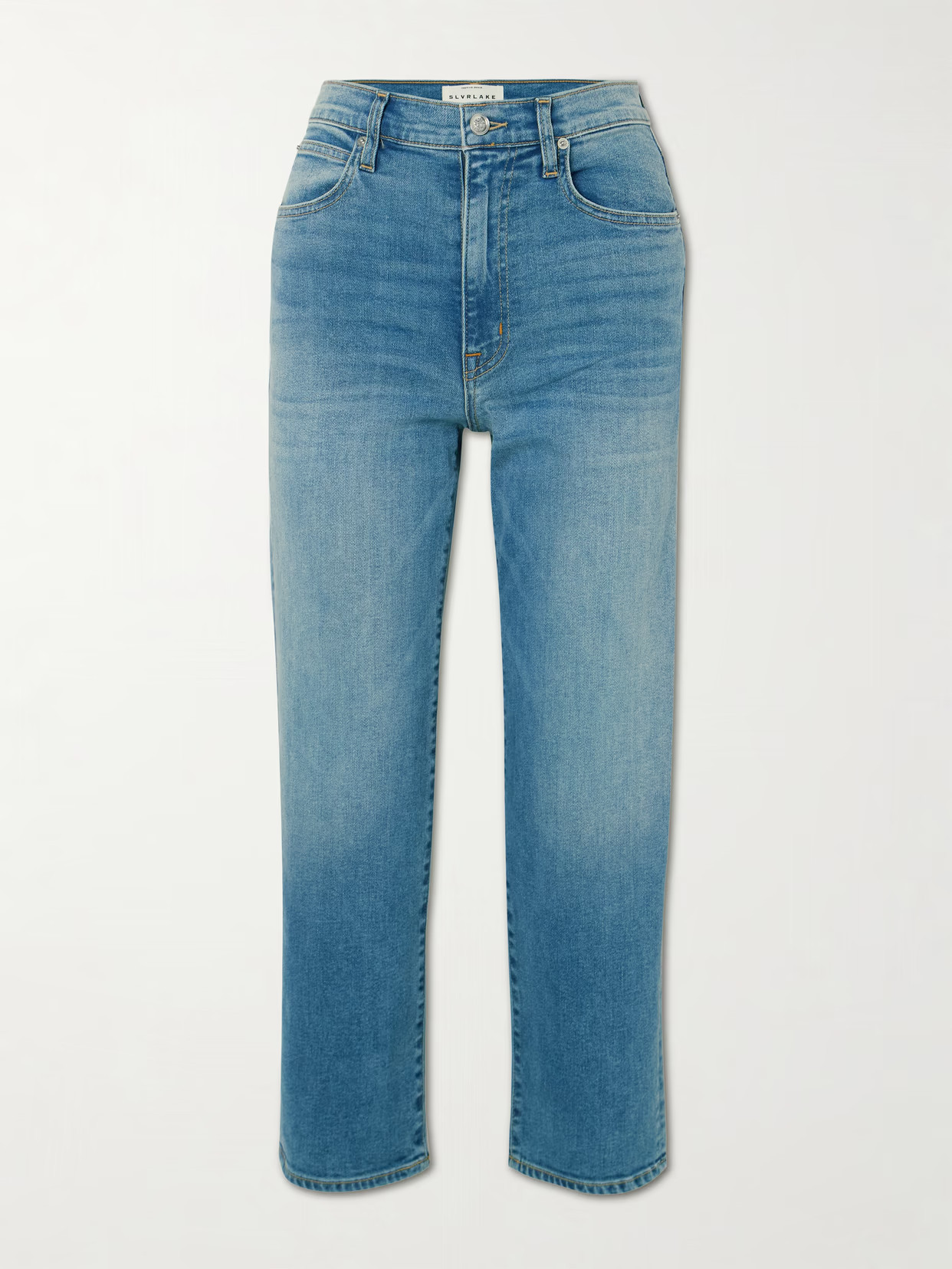 SLVRLAKE - London Cropped High-rise Straight-leg Jeans - Blue | NET-A-PORTER (US)