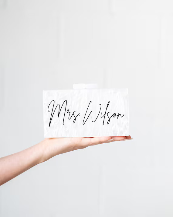 Personalized Acrylic Clutch Box Clutch Custom Mrs. Clutch | Etsy | Etsy (US)