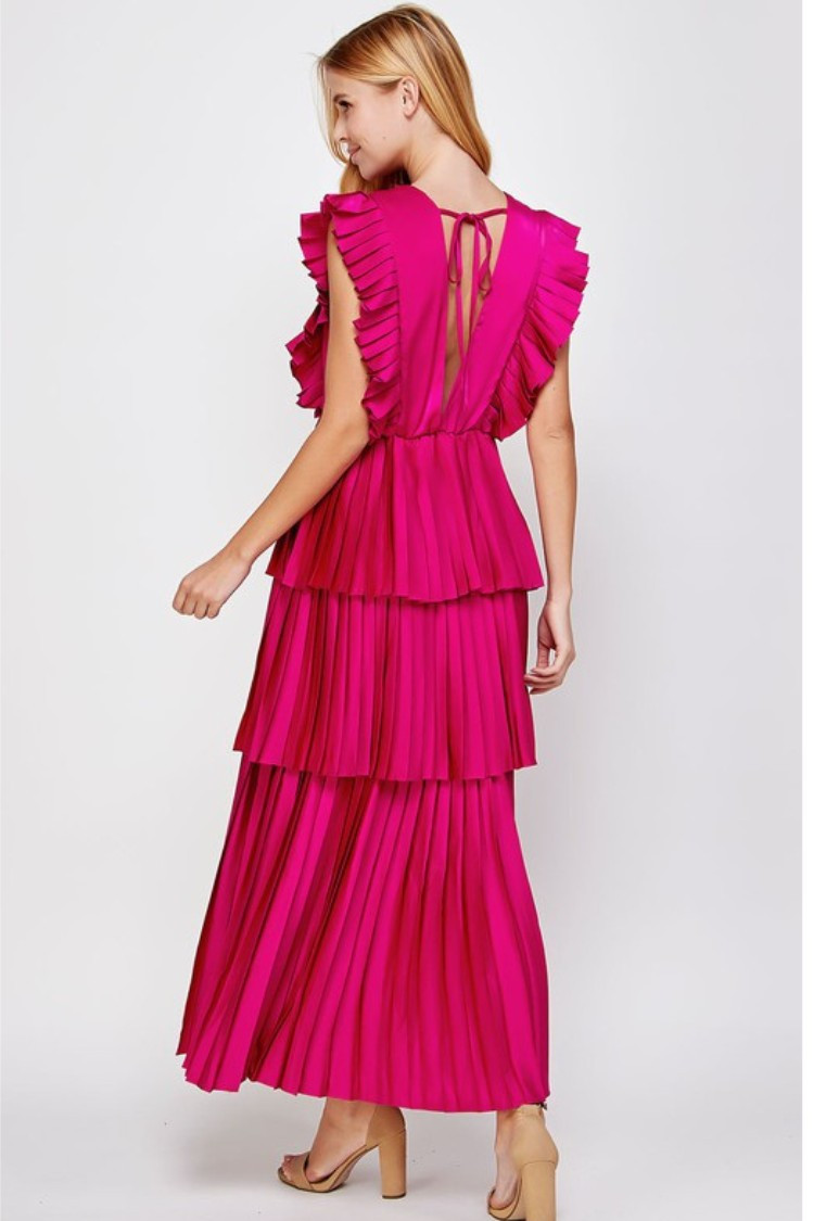 Pre-Order - Clara Ruffle Tier Maxi Dress - Pink | Confête