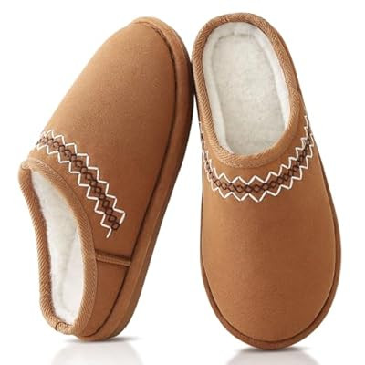 Parlovable Memory Foam Slippers for Women Men - Suede Furry Lining Warm Mules Indoor Outdoor Shor... | Amazon (US)