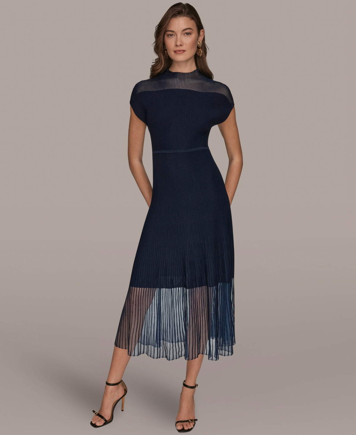 Donna Karan New York Women's Mock Neck Midi Dress - Nightfall | Macy's