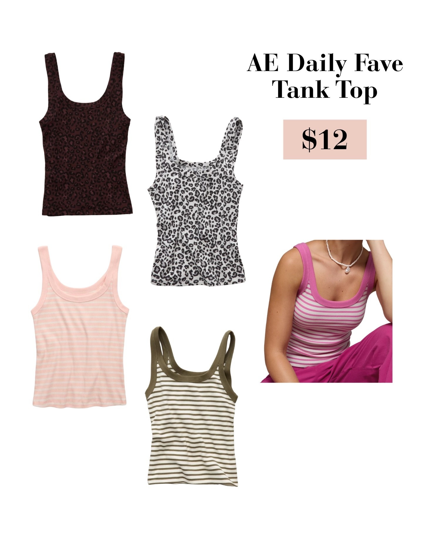 AE Daily Fave Tank Top

Tank top under $10, $10 tank top, thick cotton scoop neck tank top, pink stripe scoop neck tank top, green stripe tank top, cheetah scoop neck tank top, summer outfit, American Eagle, travel outfits, beach outfit, lake outfit, casual summer outfit, comfy cute summer outfit, tank top under $10, $10 tank top, affordable tank top, scoop neck tank top, thick cotton scoop neck tank top, cotton tank top women, fitted scoop neck tank, everyday basic tank top, striped tank top women, pink stripe scoop neck tank top, green stripe tank top, cheetah scoop neck tank top, leopard print tank top, cute summer tank top, casual summer outfit, comfy cute summer outfit, summer outfit ideas, summer outfits, beach outfit, lake outfit, vacation outfit, travel outfits, beach vacation outfit, casual vacation style, everyday summer basics, neutral summer wardrobe, capsule wardrobe basics, layering tank top, lightweight summer top, trendy basic tops, affordable summer fashion, American Eagle style outfit, American Eagle inspired fashion, cute everyday outfit, effortless summer style, coastal summer outfit, sporty casual outfit, brunch outfit ideas, weekend outfit ideas, girls trip outfit, road trip outfit, casual chic outfit, trendy amazon fashion finds, tiktok fashion finds, women’s summer essentials, summer wardrobe staples, fitted tank outfit, minimalist fashion aesthetic, elevated basics outfit, cute lounge outfit, comfy everyday clothes, warm weather outfit ideas, stylish casual wear, easy summer styling, under $10 fashion finds, affordable summer outfit, affordable tank top, cheap tank top, summer fashion sale, American Eagle sale

#LTKSeasonal #LTKSaleAlert #LTKootd