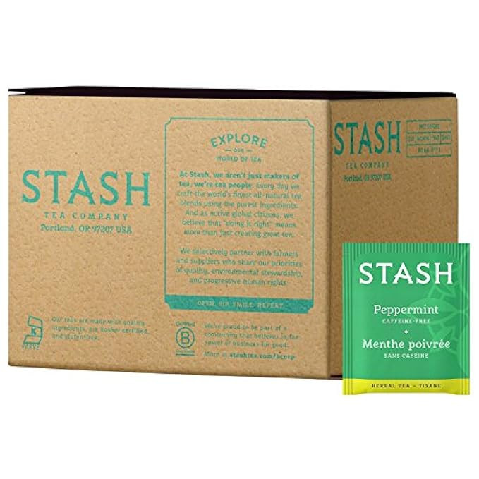 Stash Tea Peppermint Herbal Tea 100 Count Box of Tea Bags, Premium Herbal Tisane, Minty Refreshing H | Amazon (US)