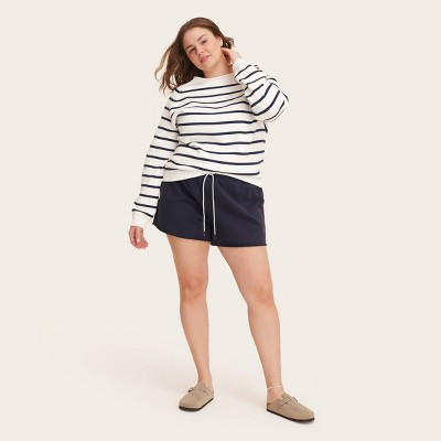 Women's Mid-Rise Pull-On Sweatshorts - Parke x Target Navy Blue 4X | Target