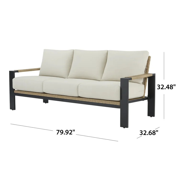 Better Homes & Gardens Ventura Outdoor Wicker Sofa, Beige | Walmart (US)