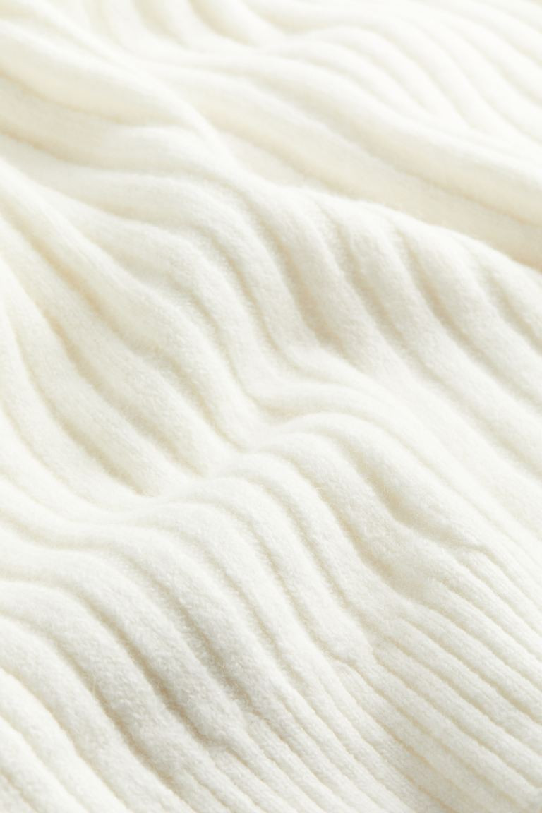 Pull col roulé en maille côtelée - Blanc - FEMME | H&M FR | H&M (FR, IT, ES, PT, BE)