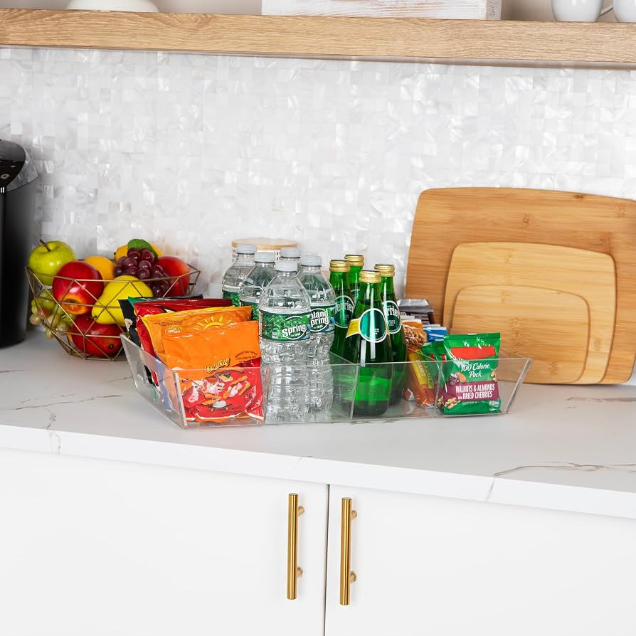 Mind Reader Snack Tray, Countertop Organizer, Snack Tray, Pantry, Breakroom, Kitchen, Clear | Amazon (US)