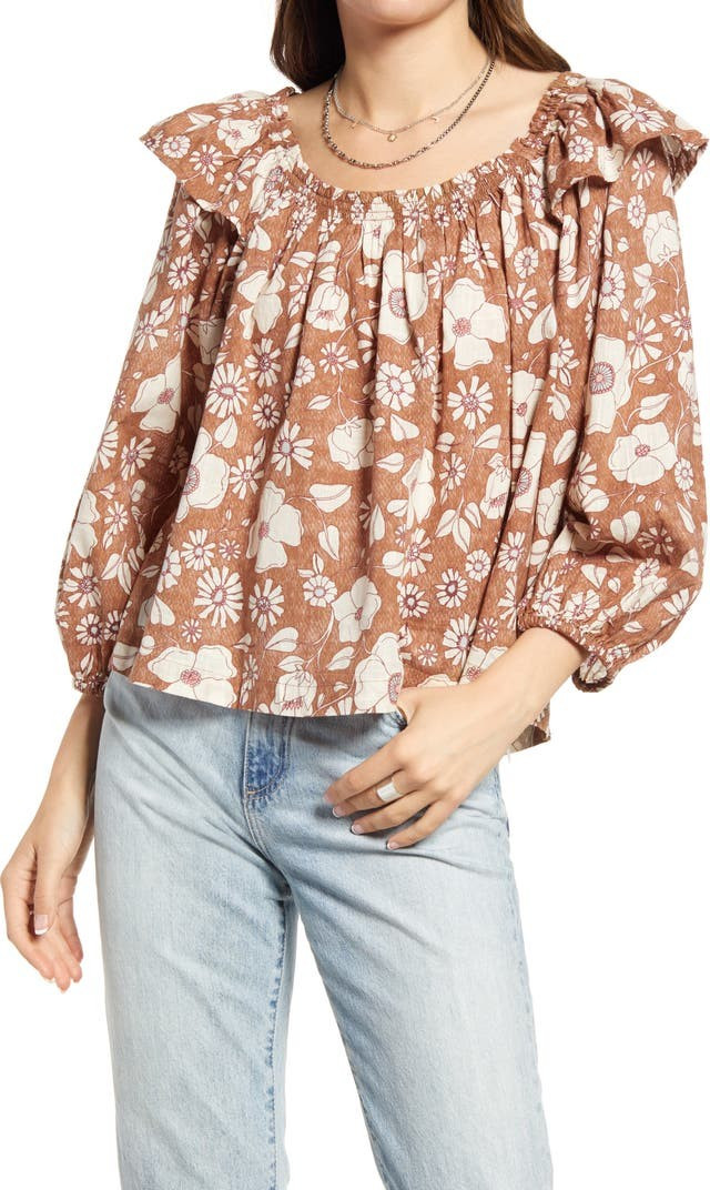 Miss Daisy Ruffle Print Top | Nordstrom