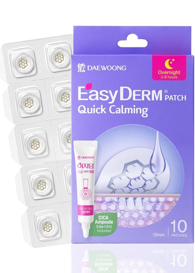 EasyDerm Quick Calming Magnesium Patches – Hydrocolloid Acne Spot Treatment Includes Tweezers &... | Amazon (US)