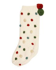 Woven Pom Pom Stocking | Marshalls