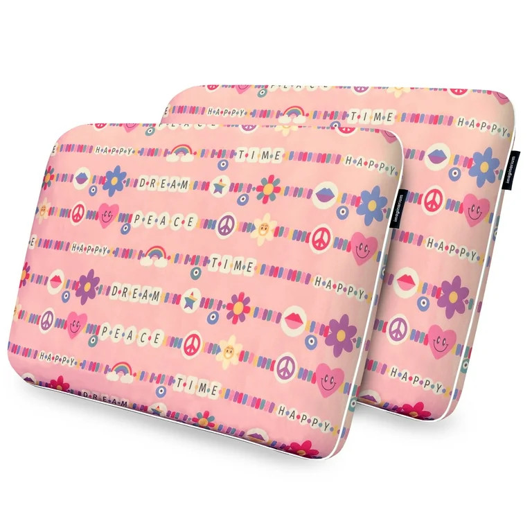 Memory Foam Fun Pillow with Cool-to-The-Touch Cover, Standard/Queen, Pink Friendship Bracelet 2 P... | Walmart (US)