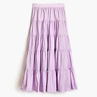 Tiered midi skirt in cotton poplin | J.Crew US