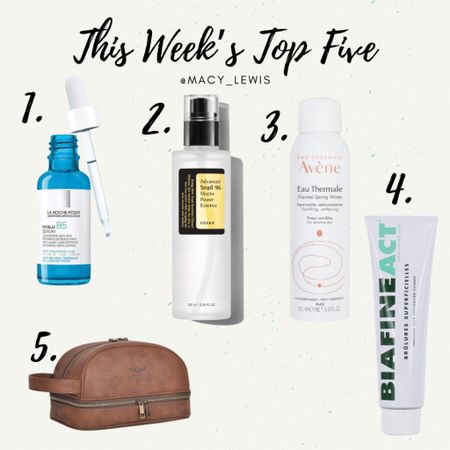 This week's top five! Leather travel bag and skin care is definitely on trend! 

#LTKbeauty #LTKfindsunder50 #LTKtravel