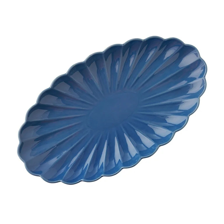 The Pioneer Woman Colette Stoneware 14-inch Serving Tray, Blue | Walmart (US)