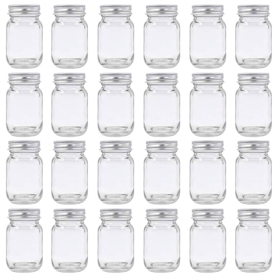 U Pack 2oz Mason Jar with Silver Lid for Honey Jam Spice Pack of 24 Sets | Amazon (US)