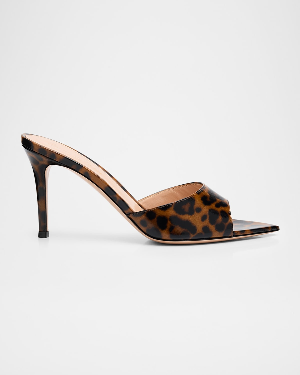Elle Leopard Patent Leather Mule pumps | Neiman Marcus