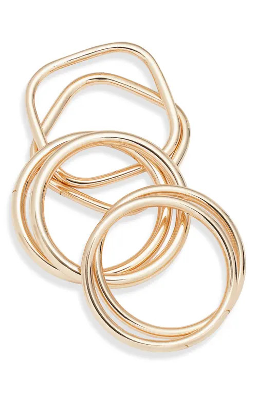 Open Edit 6-Pack Assorted Bangles in Gold at Nordstrom | Nordstrom