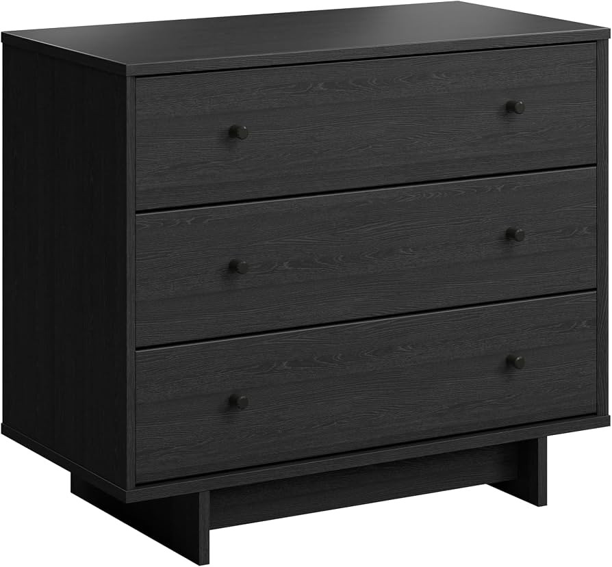 Prepac Finnley 3-Drawer Nightstand in Black Oak, Extra-Wide Bedside Table with Storage, Modern En... | Amazon (US)