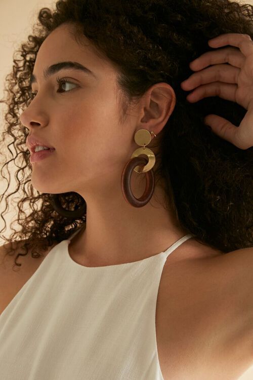 Wooden Hoop Drop Earrings | Forever 21 (US)