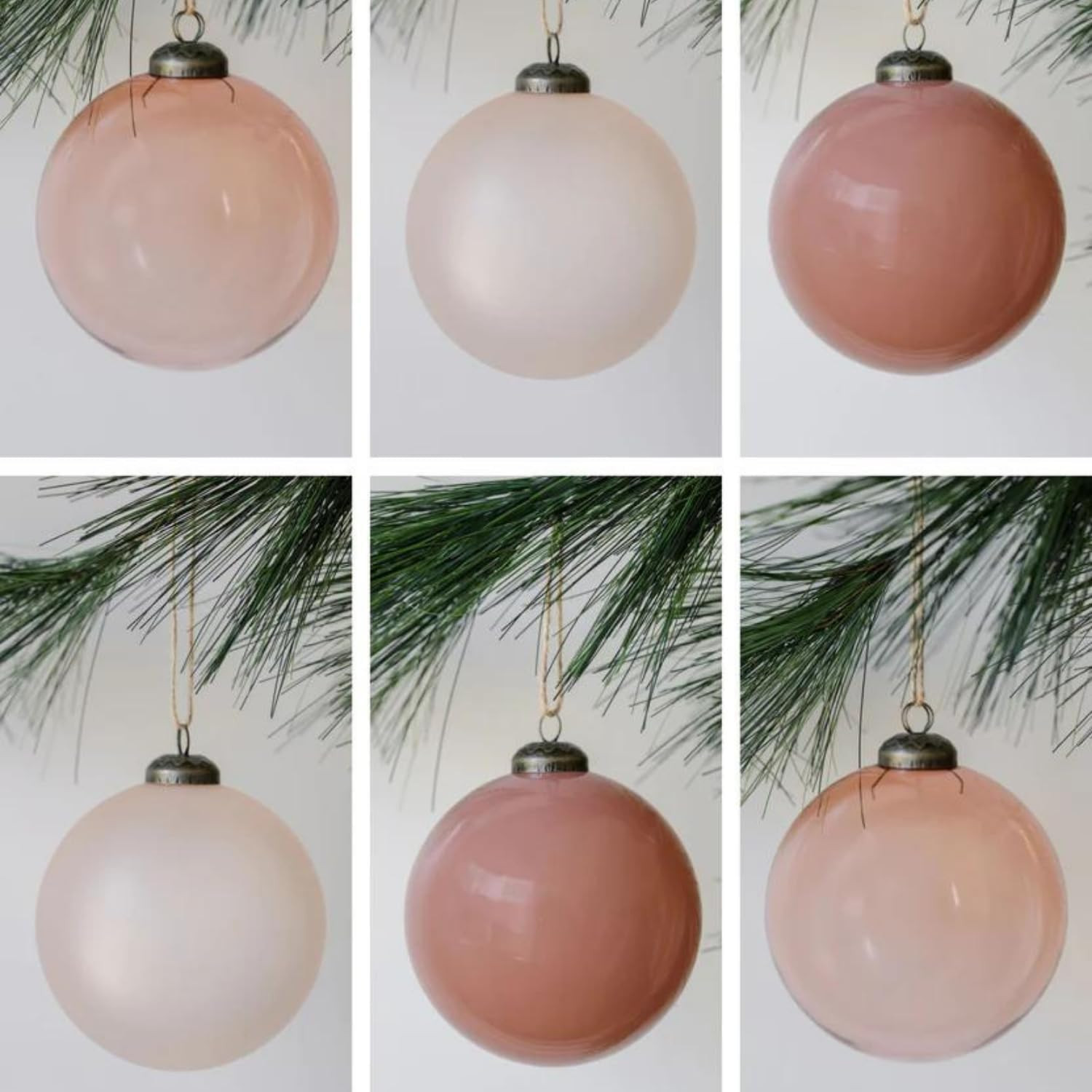CG Hunter Assorted Vintage Rose Glass Christmas Ornaments, 4", Set of 6 | Amazon (US)