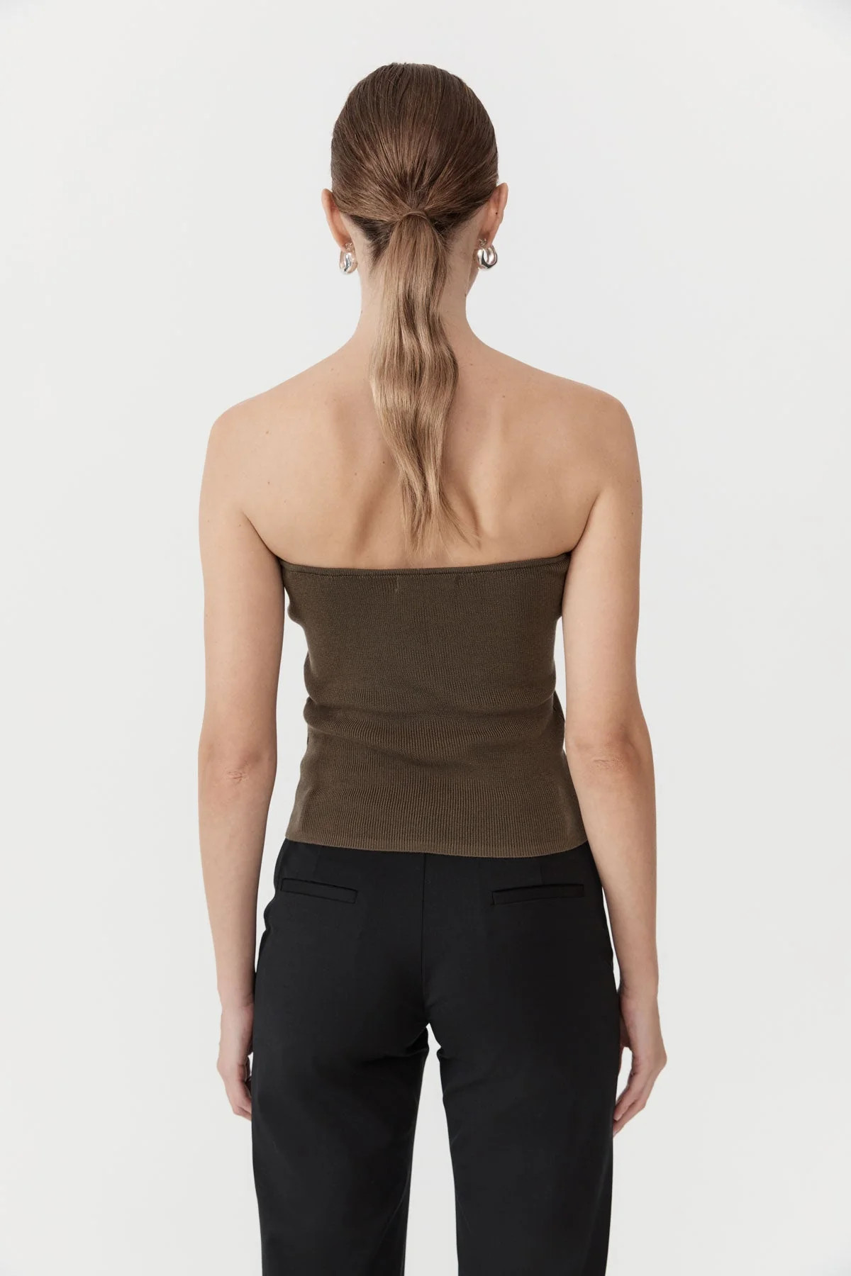 90s Strapless Knit Top - Kelp | St. Agni