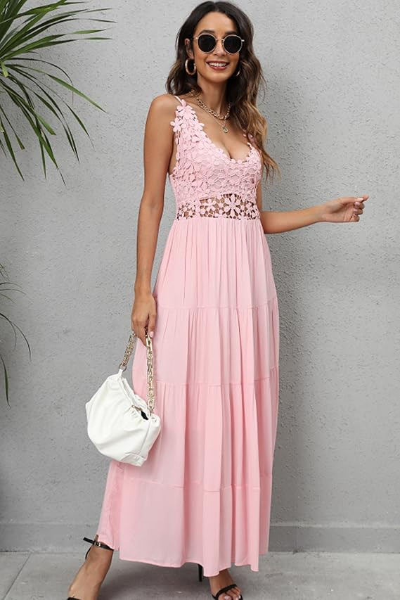 Lace Beach Maxi Dress With Pockets | Amazon (US)