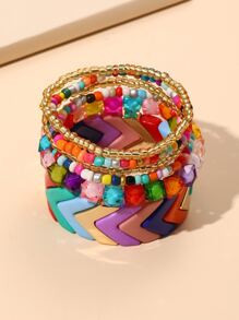 6pcs Colorful Beaded Bracelet
         $2.60        
    (500+)
        $2.47   
      Join for a... | SHEIN