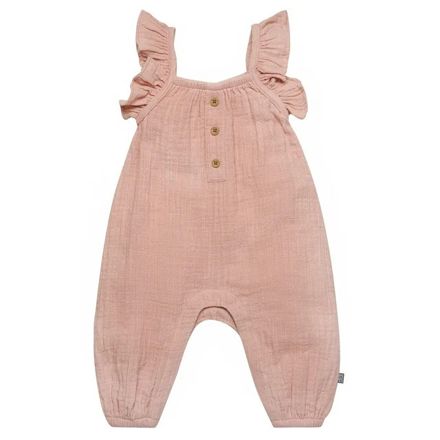 Modern Moments by Gerber Baby Girl Long Leg Romper, Sizes 0/3 Months - 24 Months | Walmart (US)