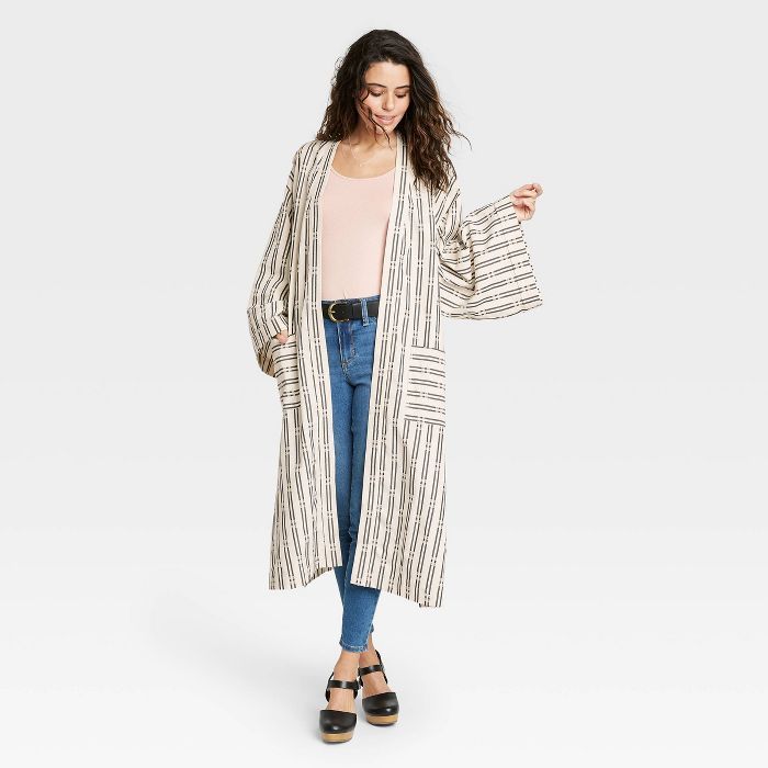 Women's Yarn Dye Kimono - Universal Thread™ Oatmeal Heather | Target