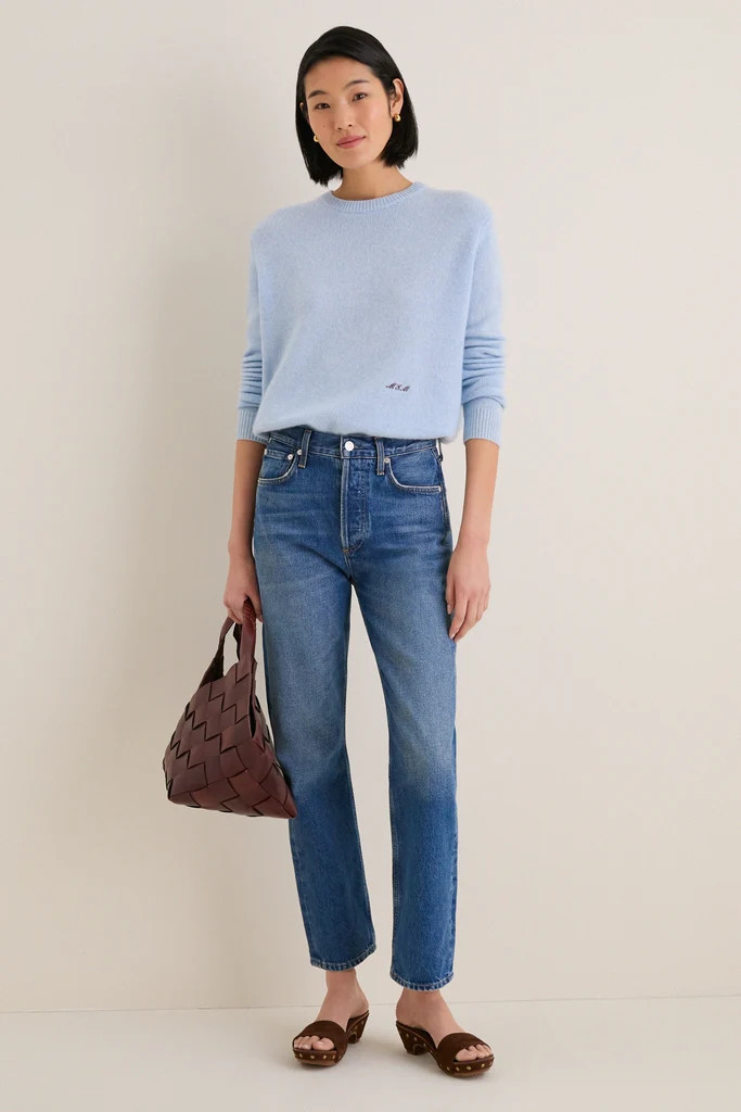 Ice Blue Cashmere Bodie Boyfriend Crewneck | Tuckernuck (US)
