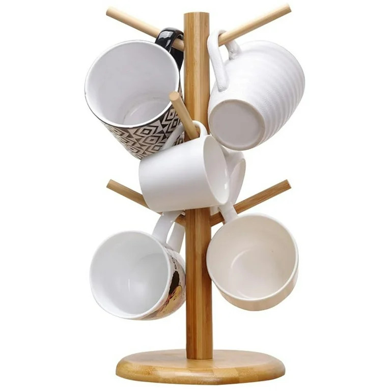 RUseeN Bamboo Mug Holder Tree, Coffee Cup Holder, Thicker Base Coffee Cup Holder Stand for Counte... | Walmart (US)