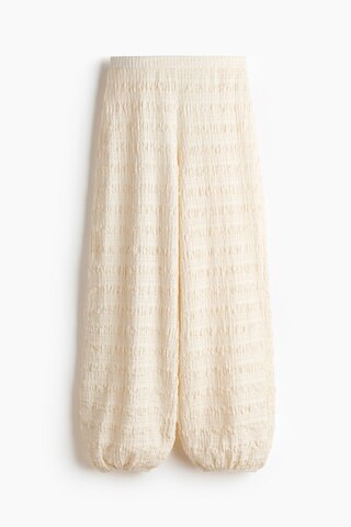 H & M - Textured Jersey Balloon-Leg Pants - Ivory | H&M (US + CA)