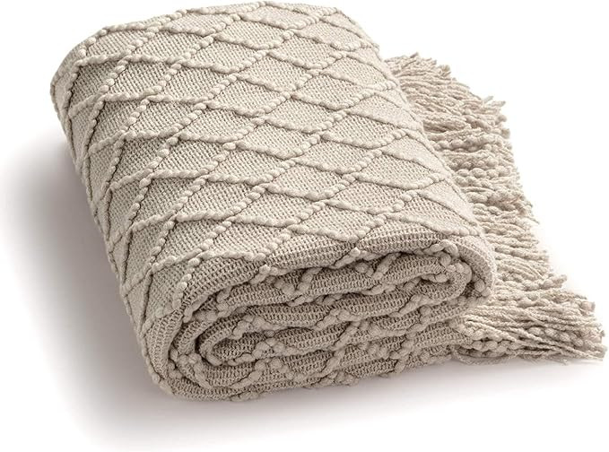 Bedsure Throw Blanket for Couch 50 x 60 inches - Knit Woven Summer Blankets, Cozy Lightweight Dec... | Amazon (US)