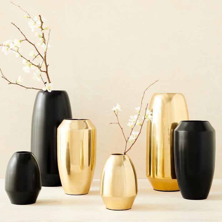 Foundations Metal Vases | West Elm (US)
