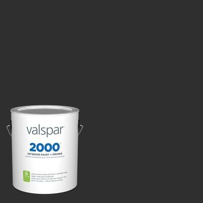 Valspar  2000 Eggshell Tricorn Black Hgsw1441 Latex Interior Paint + Primer (1-Gallon) | Lowe's