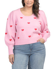 Plus Heart Puff Sleeve Sweater | Marshalls