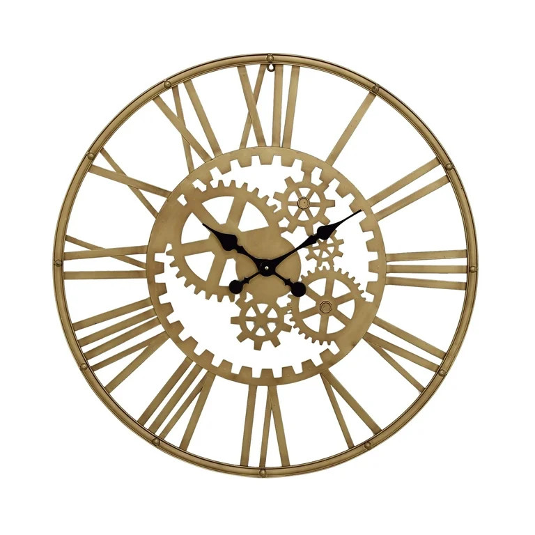 CosmoLiving by Cosmopolitan 32" Gold Metal Gear Wall Clock - Walmart.com | Walmart (US)