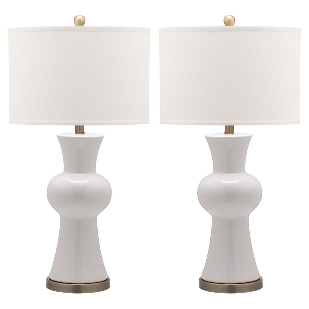 Lola White Ceramic Column Table Lamp Set of 2 - Safavieh, Adult Unisex | Target