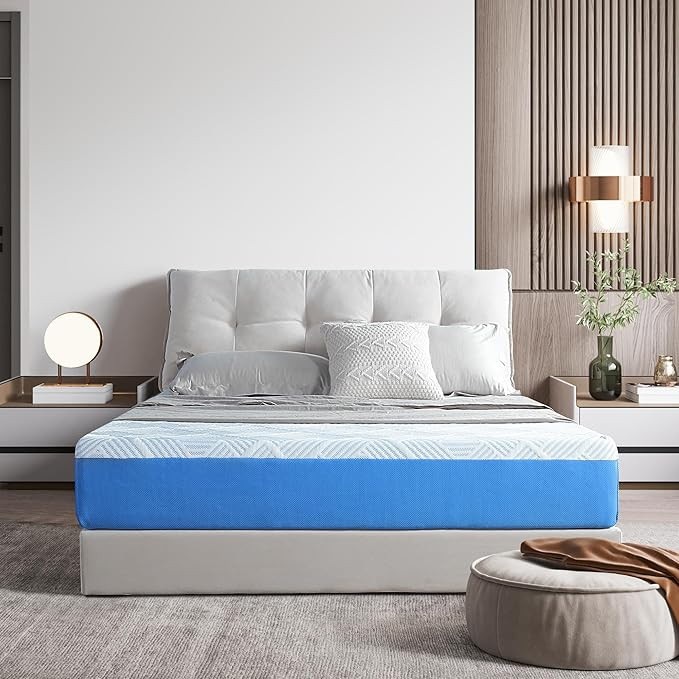 Olee Sleep Full Mattress, 10 Inch Premium Cool Silk Gel Memory Foam Mattress, Cooling Gel Infused... | Amazon (US)