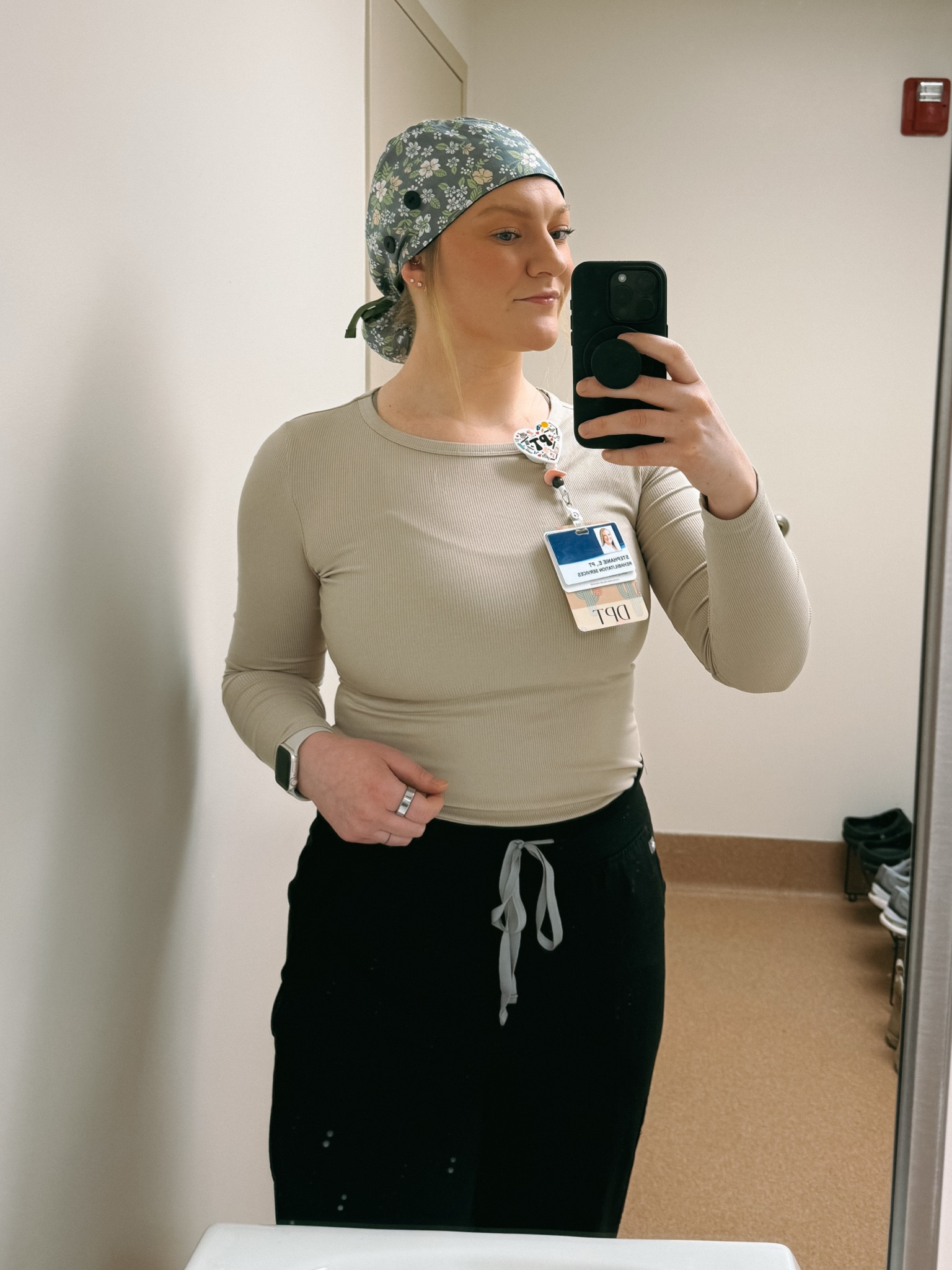 Scrub cap, underscrub (medium), and jogger scrub bottoms (large tall), badge reel that is interchangeable with badge toppers, badge buddy personalized name badge

#LTKFindsUnder50 #LTKGiftGuide #LTKWorkwear