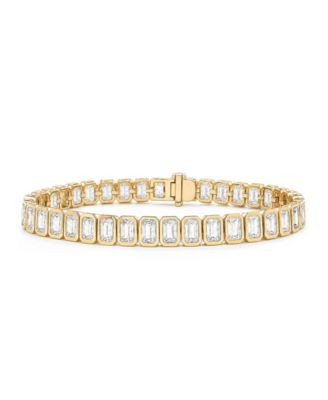 Macy's 18K Gold-Plated Baguette Tennis Bracelet - Gold | Macy's