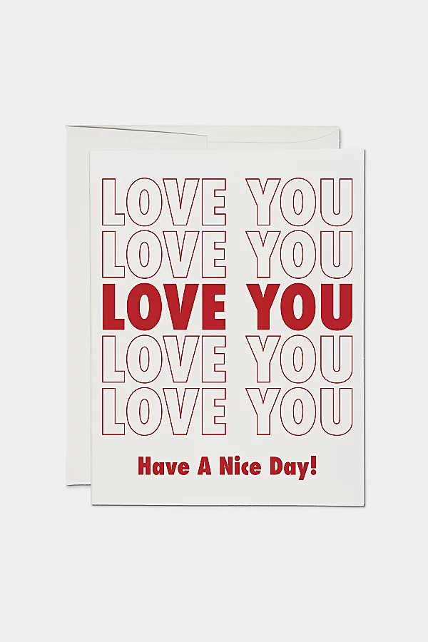Red Cap Grocery Bag Love Greeting  Card | Urban Outfitters (US and RoW)