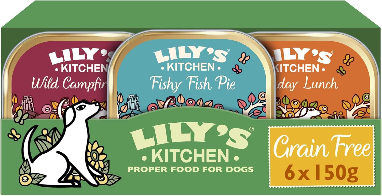 Lily's Kitchen Natural Adult Dog Food Wet Trays - Complete Grain-Free Multipack - Chicken, Fish & Venison (6 Trays x 150g) | Amazon (UK)
