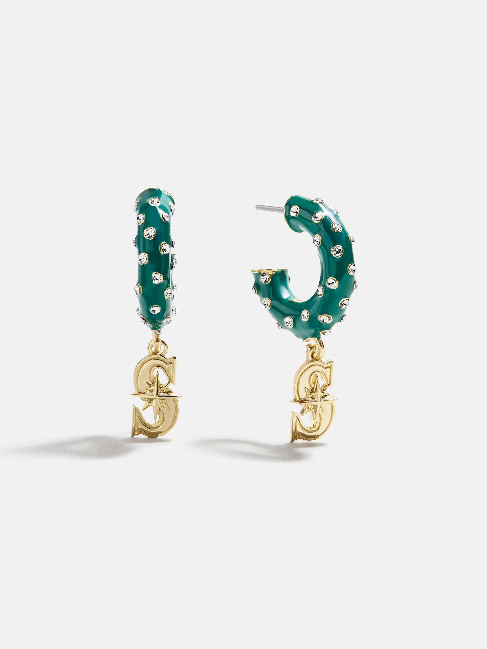 MLB Enamel Hoop Earrings - Seattle Mariners | BaubleBar