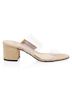 Victorie Vinyl & Suede Mules | Saks Fifth Avenue