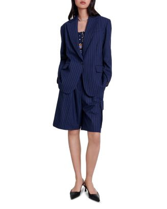 Maje Vivaldo Pinstriped Blazer & Ivaldo Striped Bermuda Shorts  | Bloomingdale's Women | Bloomingdale's (US)