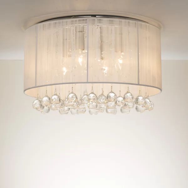 Hanna 4 - Light 15.7'' Chandelier Style Drum Flush Mount | Wayfair North America